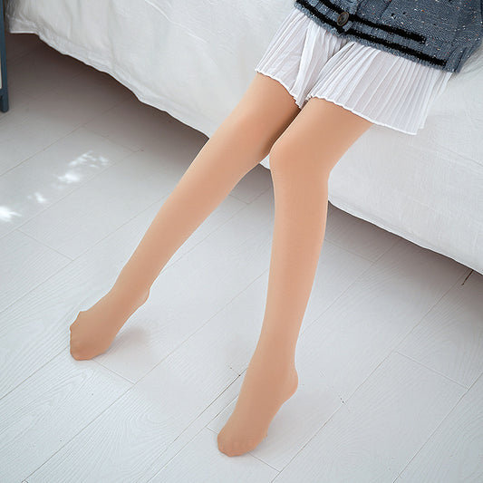 Girls' Pantyhose Thickened With Velvet In Winter