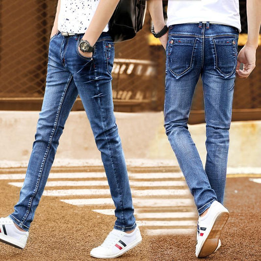 Spring Jeans Male Slim-fitting Ankle-tied