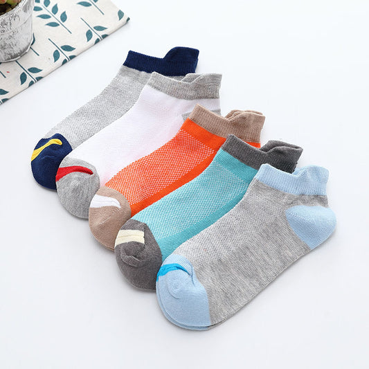 Children's Thin Socks Mesh Breathable Boys' Thin Cotton Socks