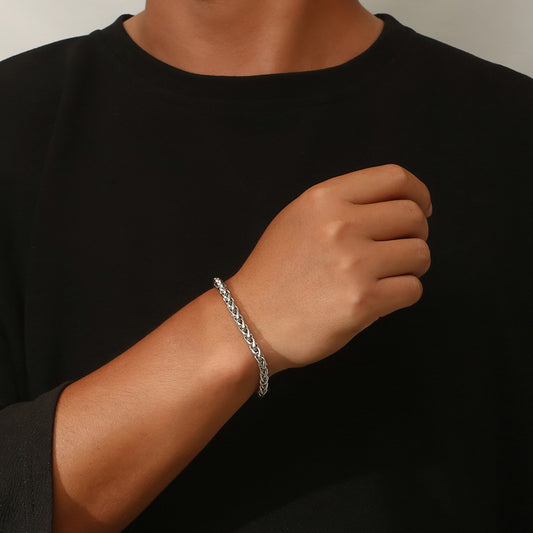 Titanium Steel Bracelet Men's Simple Woven Boys' Accessories