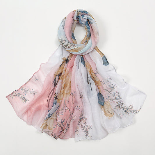Flower Voile Thin Headcloth Scarf