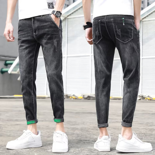 Stretch Ankle Length Casual Pants Men